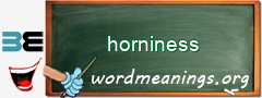 WordMeaning blackboard for horniness